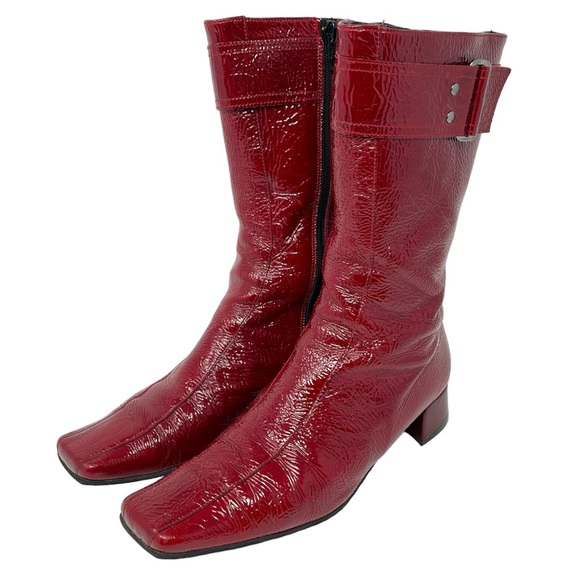 Kennel & Schmenger Shoes - K + S Red patent leather square toe boots 7.5